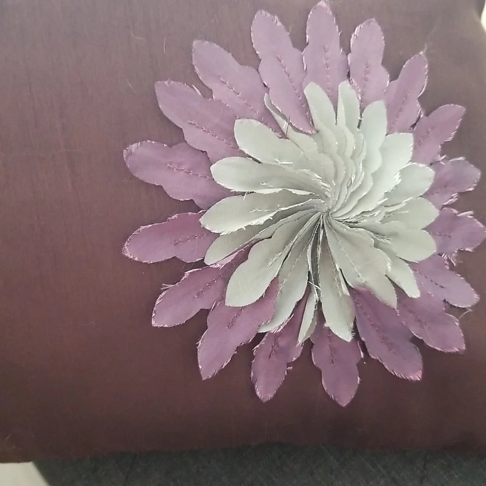 Deep Plum Gray 3D Accent Pillow